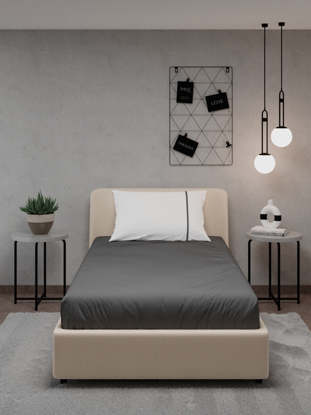 

Stoa Paris Grey & White Solid 144 TC Pure Cotton Single Bedsheet With 1 Pillow Covers