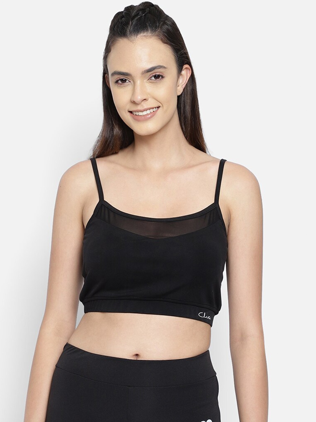 

Clovia Black Regular Crop Top