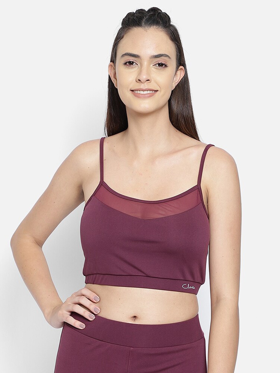 

Clovia Maroon Regular Crop Top