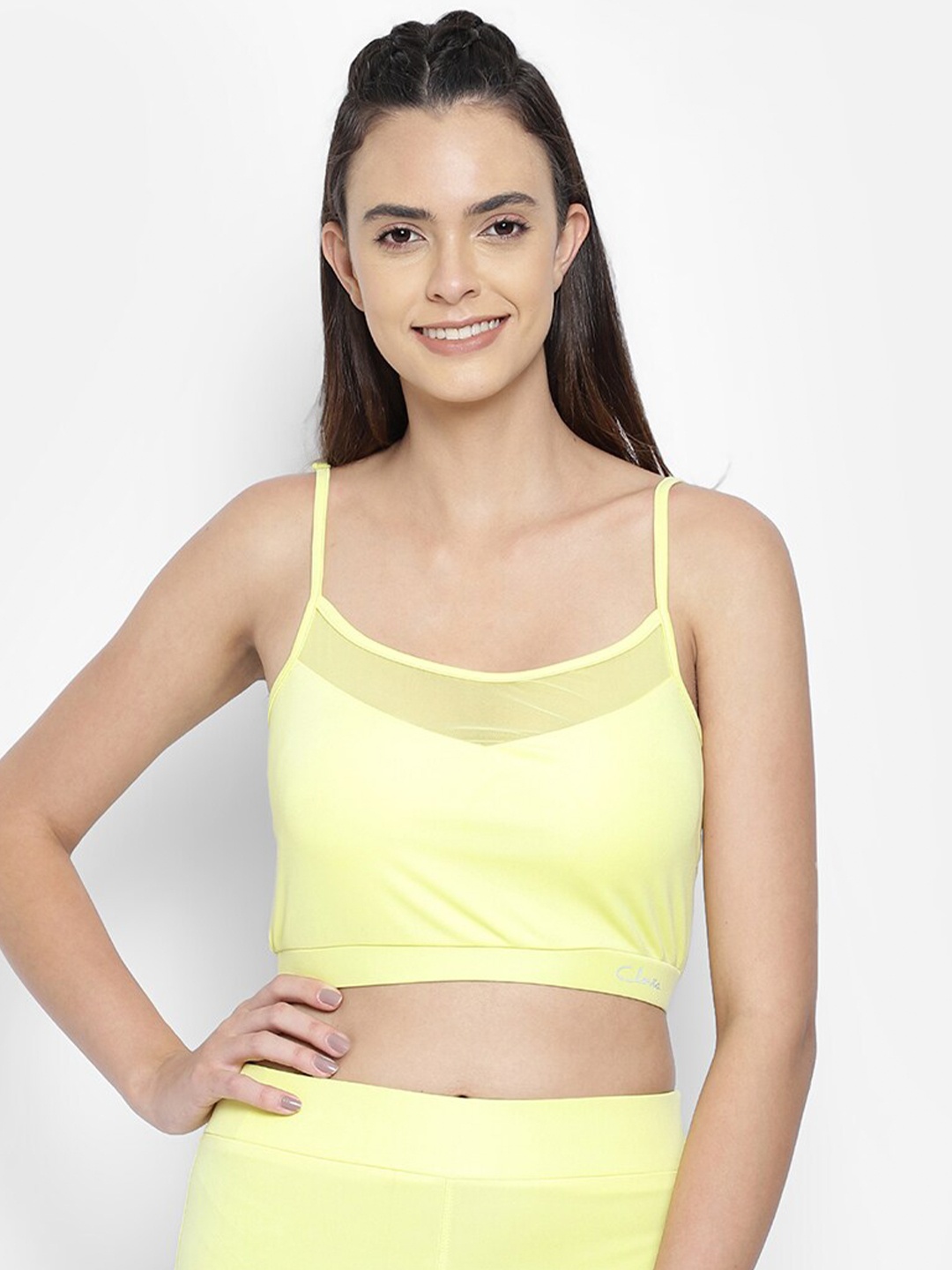 

Clovia Yellow Regular Crop Top