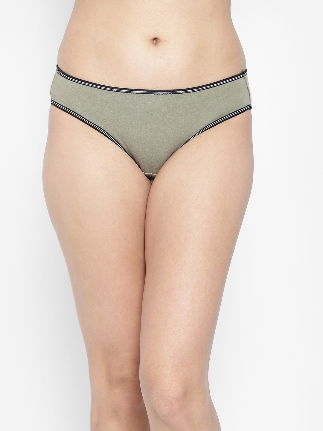 

Clovia Women Green & Black Solid Cotton Bikini Briefs PN2557A113XL