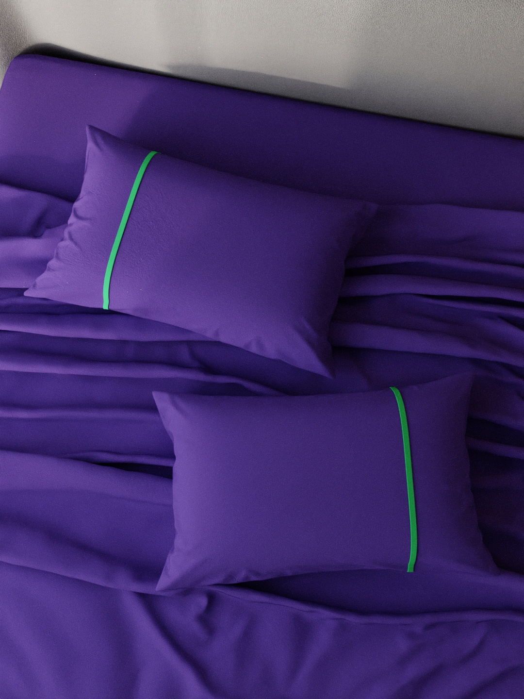 

Stoa Paris Pack Of 2 Violet Solid 144 TC Pure Cotton Pillow Covers