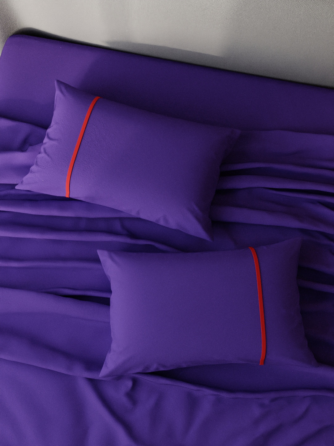 

Stoa Paris Pack Of 2 Violet Solid Pure Cotton 144 TC Pillow Covers