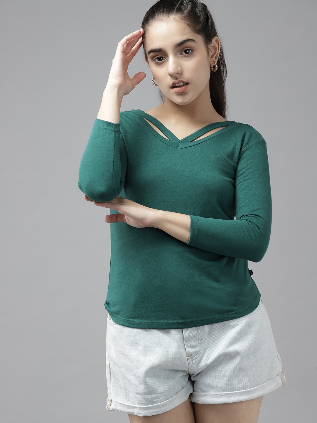 

UTH by Roadster Girls Green Solid Top