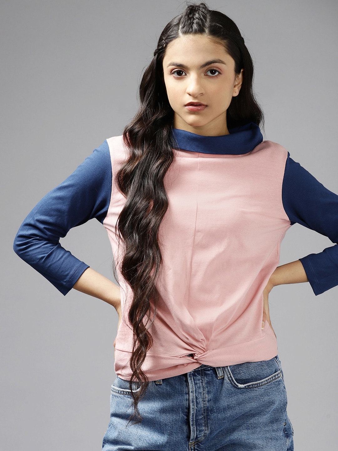 

UTH by Roadster Pink Solid Blouson Top