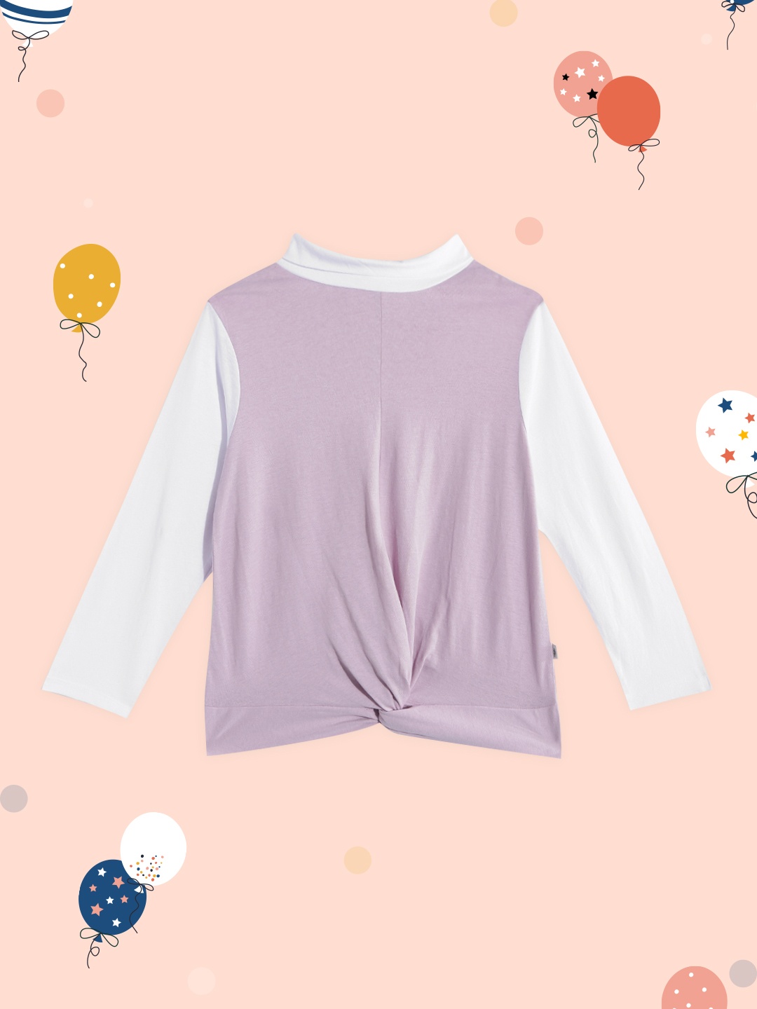 

UTH by Roadster Girls Lavender & White Cotton Twisted Top