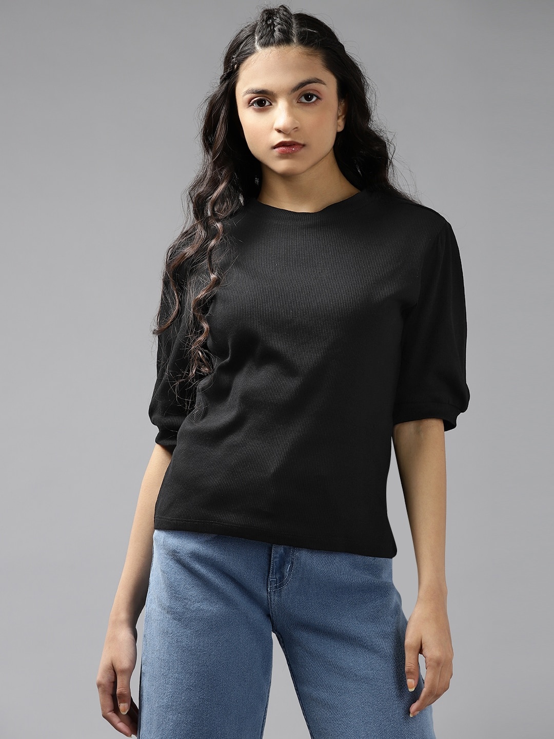 

UTH by Roadster Girls Black Solid Top