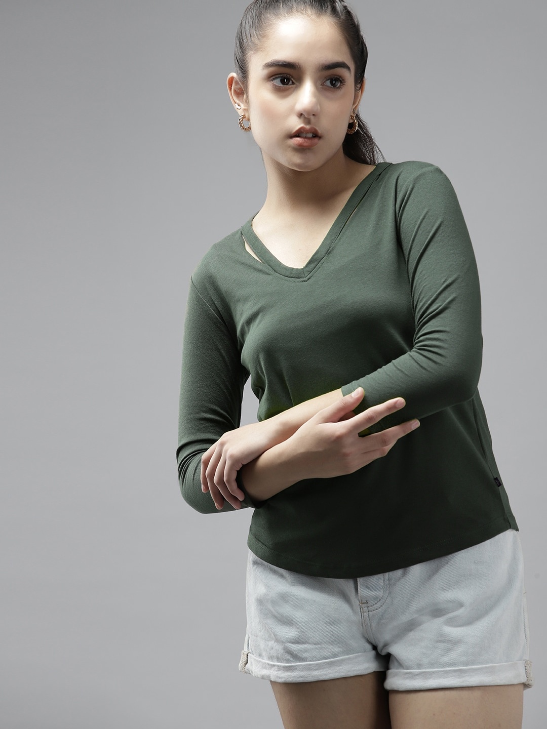 

UTH by Roadster Green Solid Top