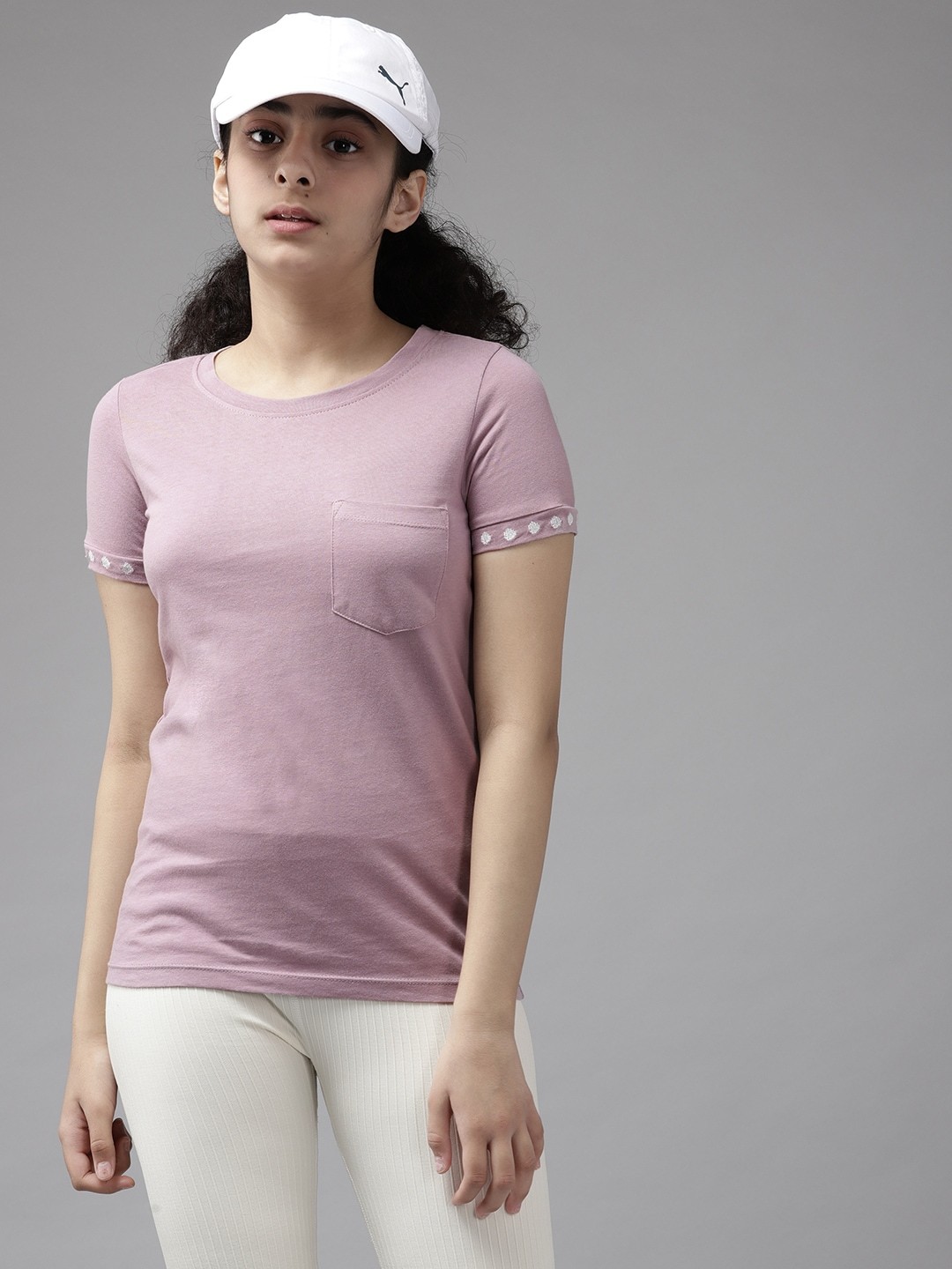 

UTH by Roadster Girls Mauve Cotton T-shirt