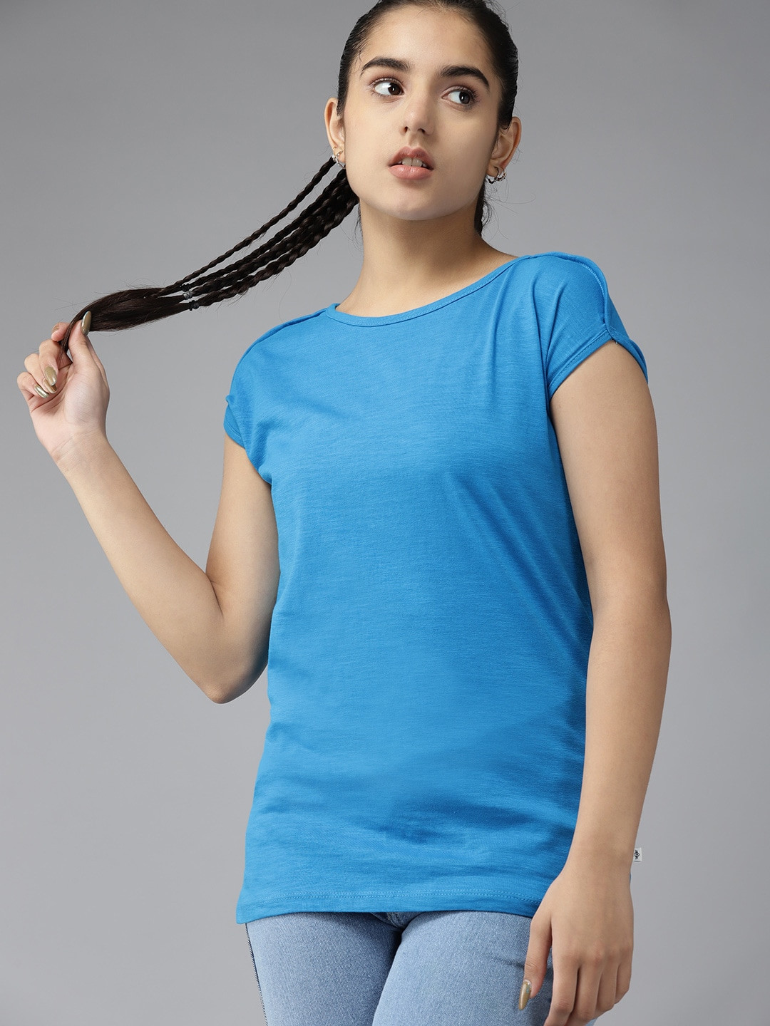 

UTH by Roadster Girls Blue Pure Cotton T-shirt