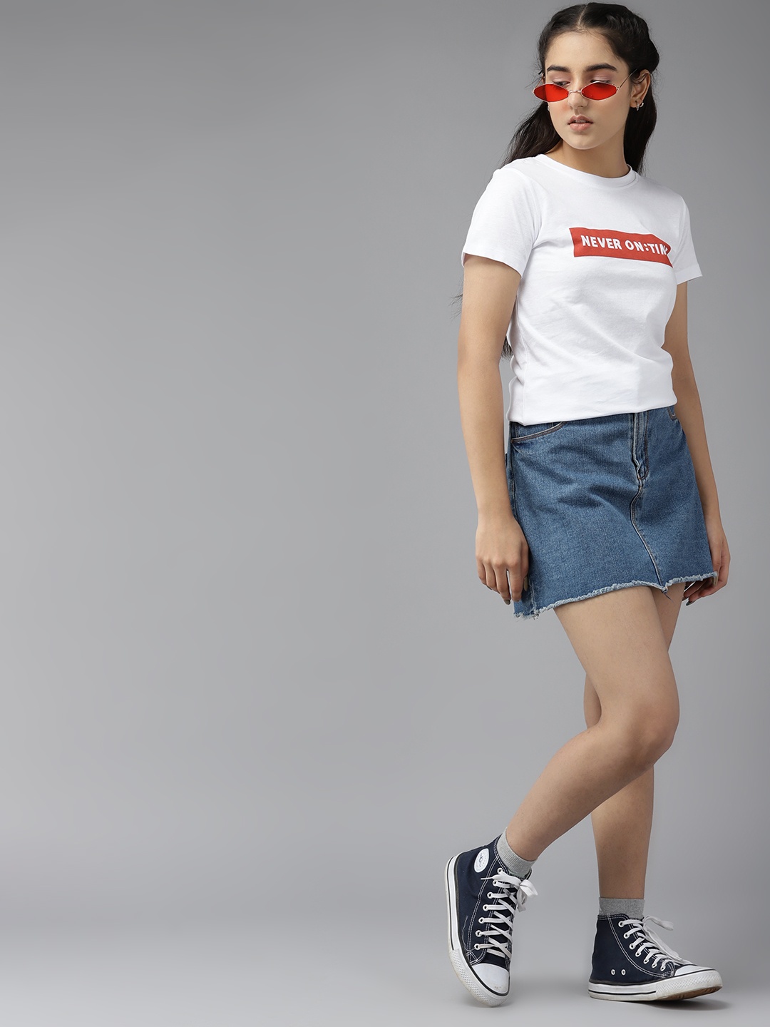 

UTH by Roadster Girls White & Red Typography Printed Pure Cotton T-shirt