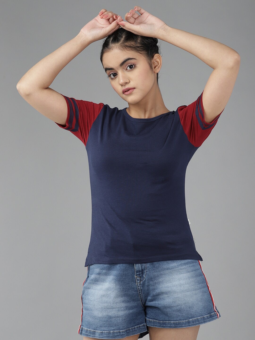 

UTH by Roadster Girls Pack of 2 Pure Cotton T-shirt, Maroon