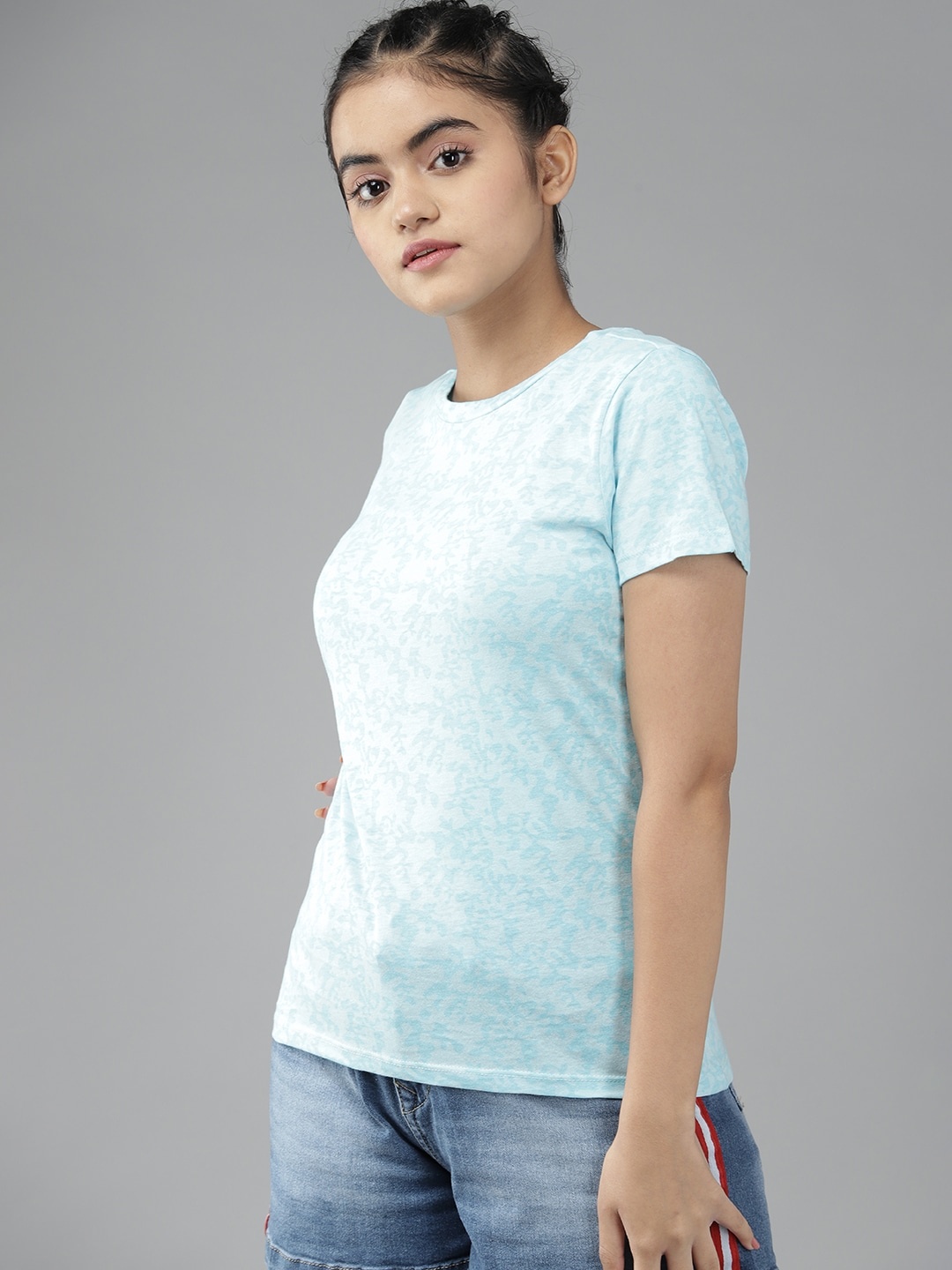 

UTH by Roadster Girls Pack of 2 Blue Pure Cotton T-shirt