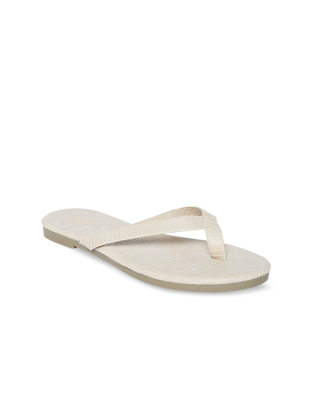 

People Women Beige Open Toe Flats