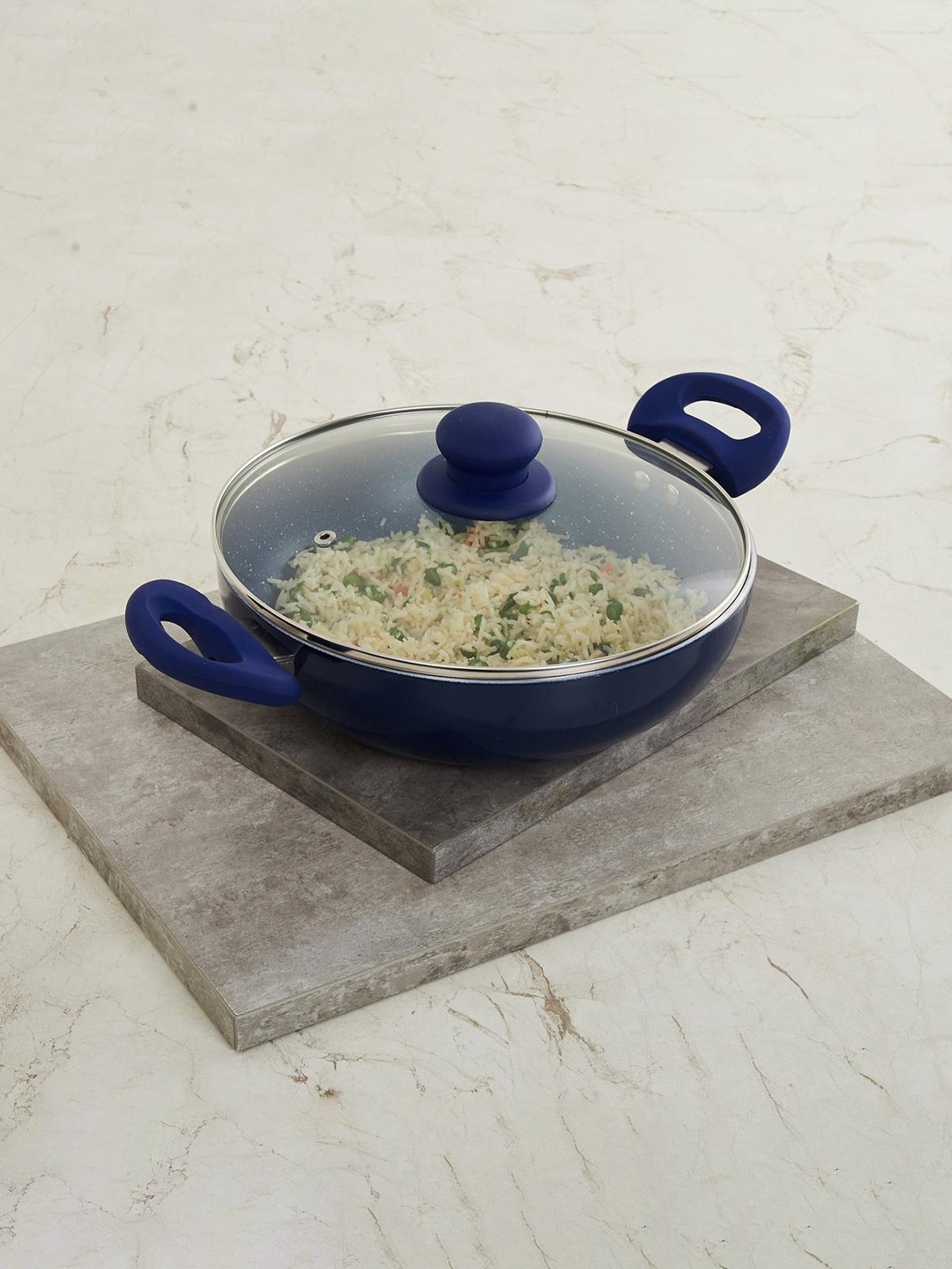 

Home Centre Navy Blue Aluminium Kadhai with Lid