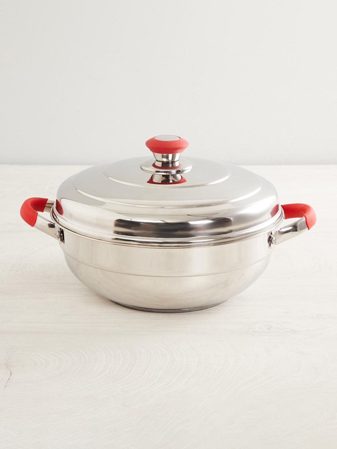 

Home Centre Silver-Toned Elite-Magnus Solid Stainless Steel Kadhai
