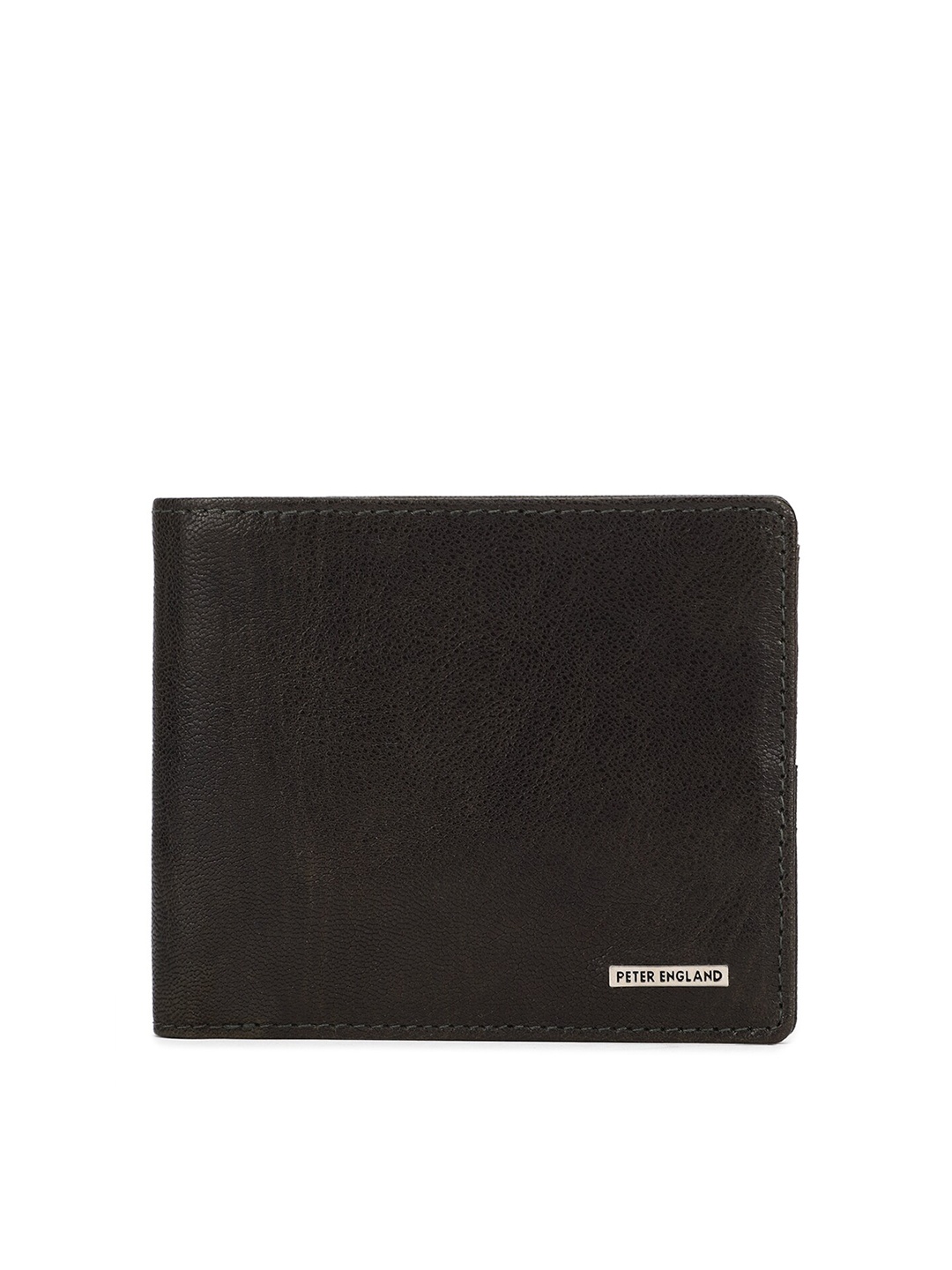 

Peter England Men Brown Textured Leather Two Fold Wallet