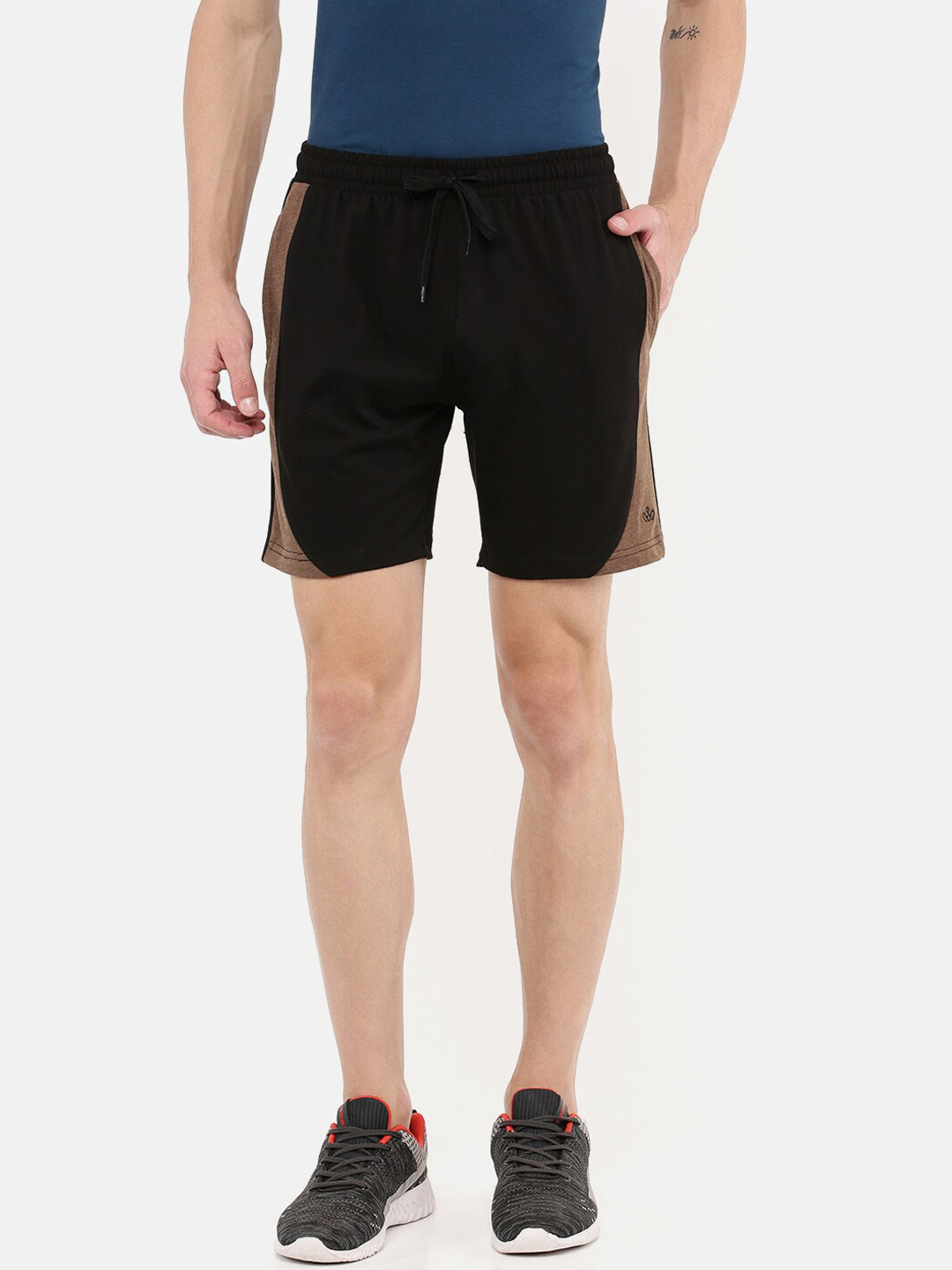 

DIXCY SCOTT Men Black Sports Shorts With A Concealed Zipper Pocket