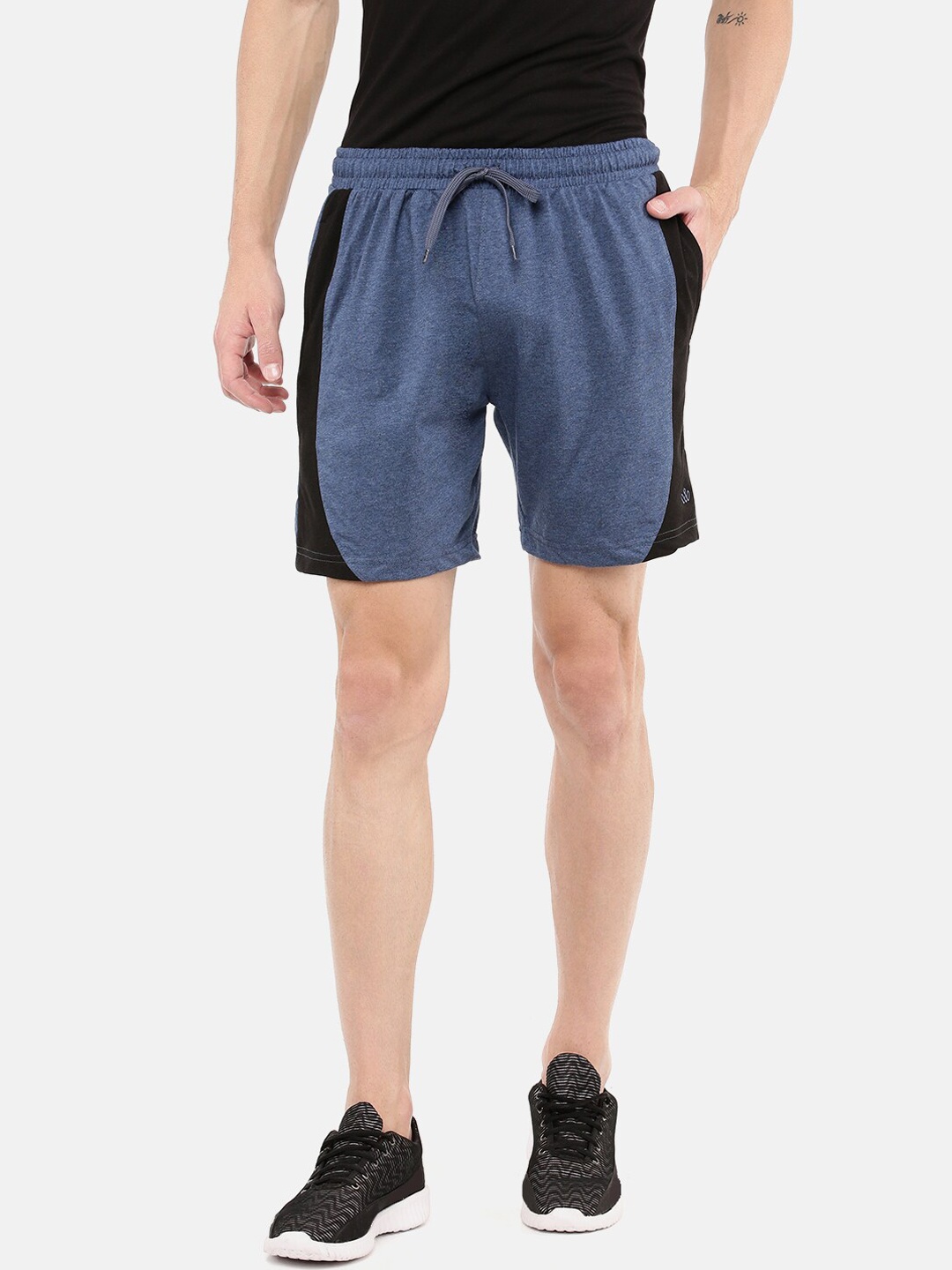 

DIXCY SCOTT Men Blue Colourblocked Sports Shorts