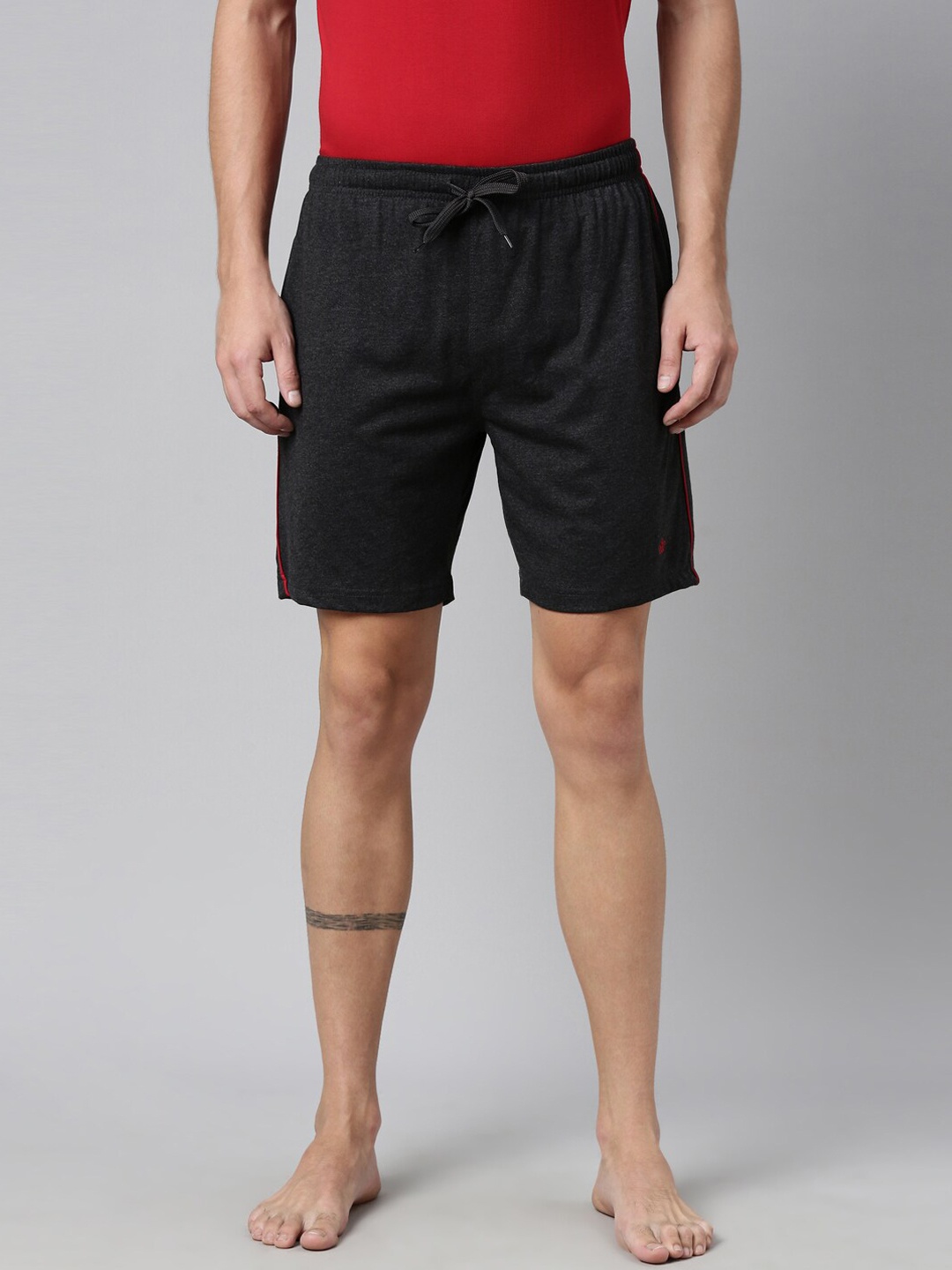 

DIXCY SCOTT Men Charcoal Grey Lounge Shorts