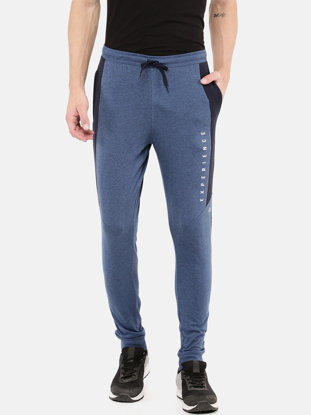 

DIXCY SCOTT Men Blue Solid Slim-Fit Cotton Joggers