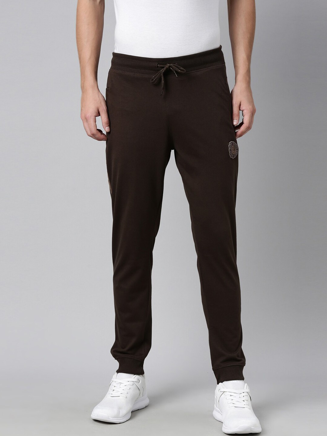 

DIXCY SCOTT Men Brown Cotton Slim-Fit Joggers