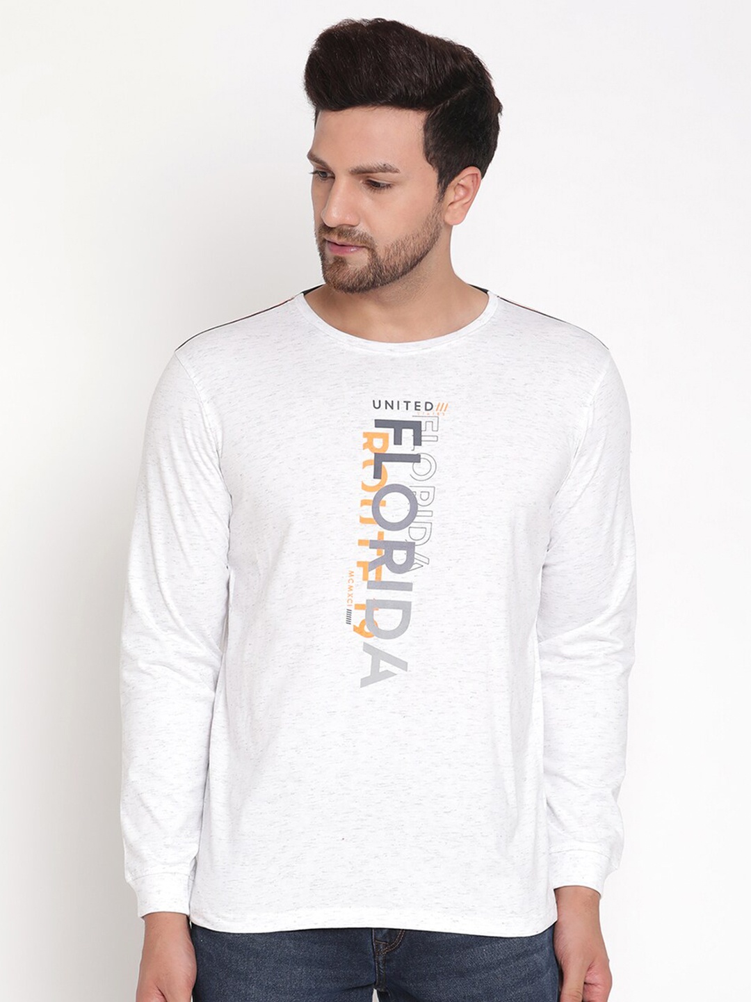 

METTLE Men White Typography Printed T-shirt