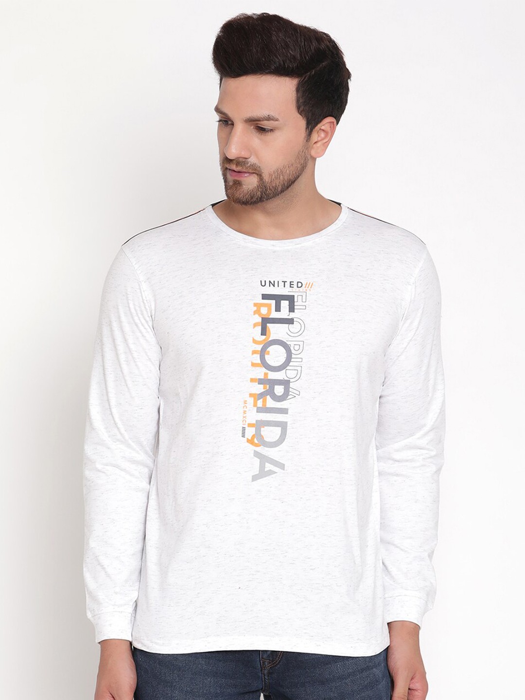 

METTLE Men White Typography Printed T-shirt