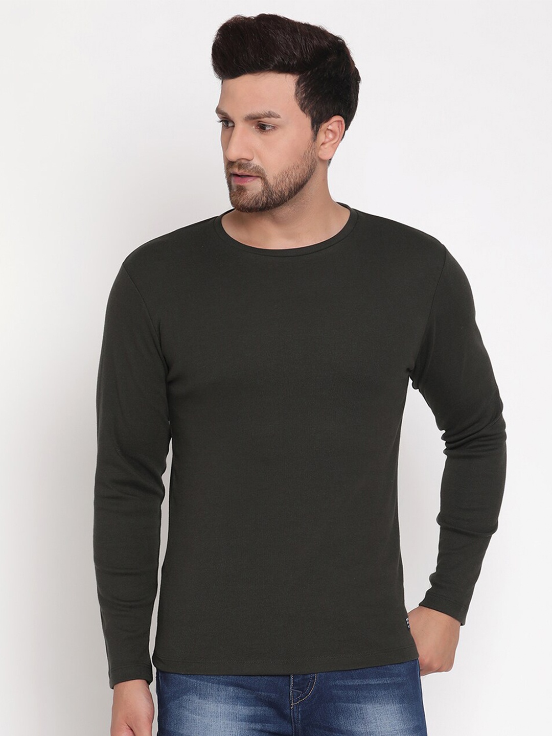 

METTLE Men Olive Green T-shirt