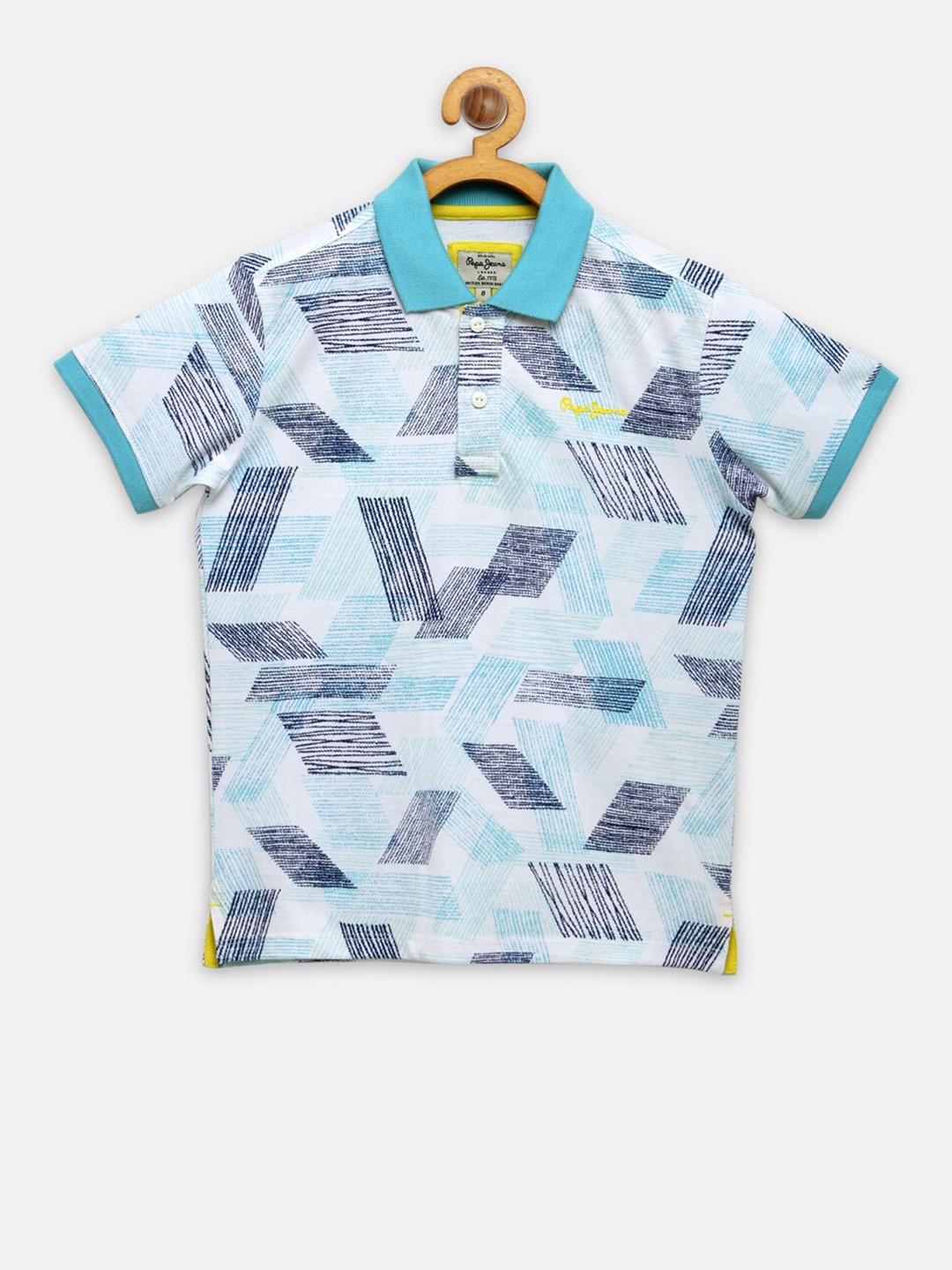 

Pepe Jeans Boys White Printed Polo Collar T-shirt