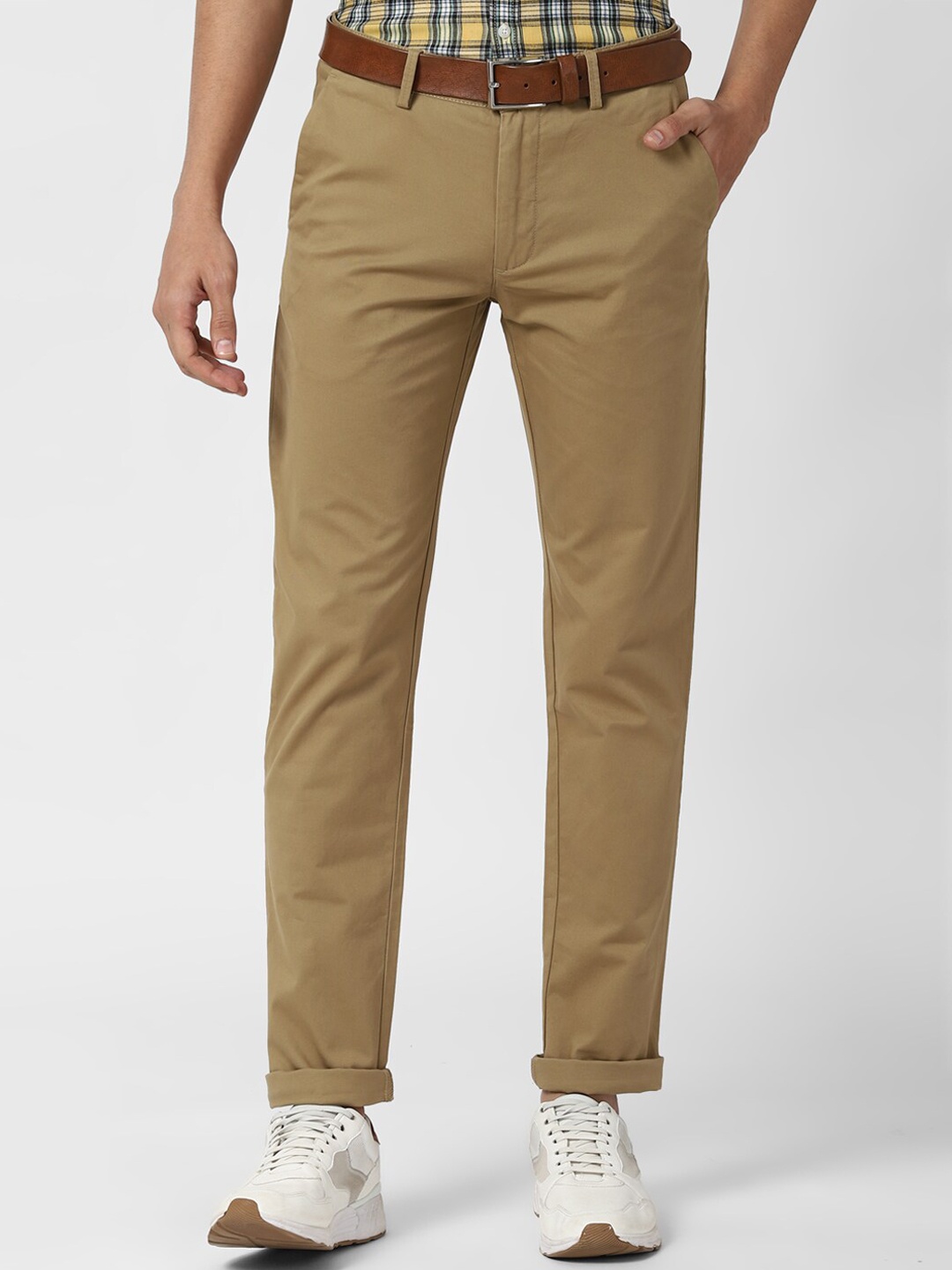 

Peter England Casuals Men Khaki Trousers