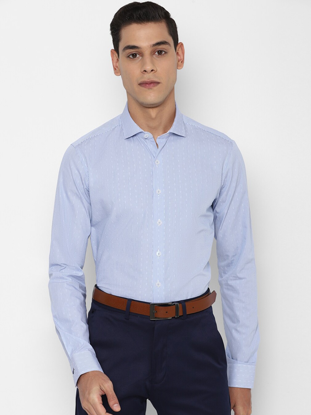 

SIMON CARTER LONDON Men Blue Slim Fit Opaque Printed Formal Shirt
