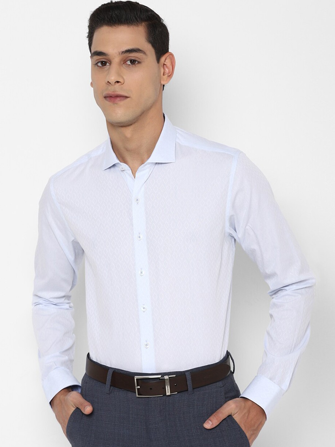

SIMON CARTER LONDON Men Blue Slim Fit Opaque Printed Casual Shirt