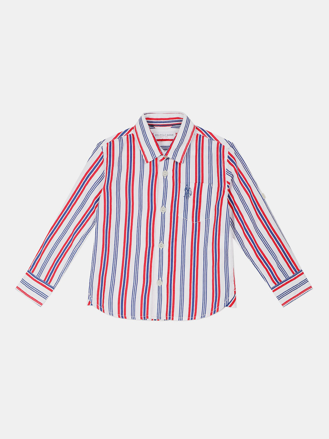 

U S Polo Assn Boys Red Multi Stripes Opaque Striped Casual Shirt