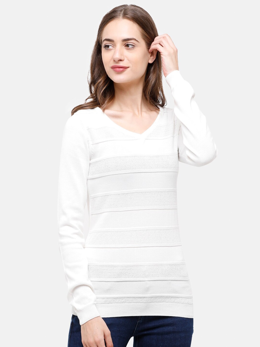 

98 Degree North Women White Pullover