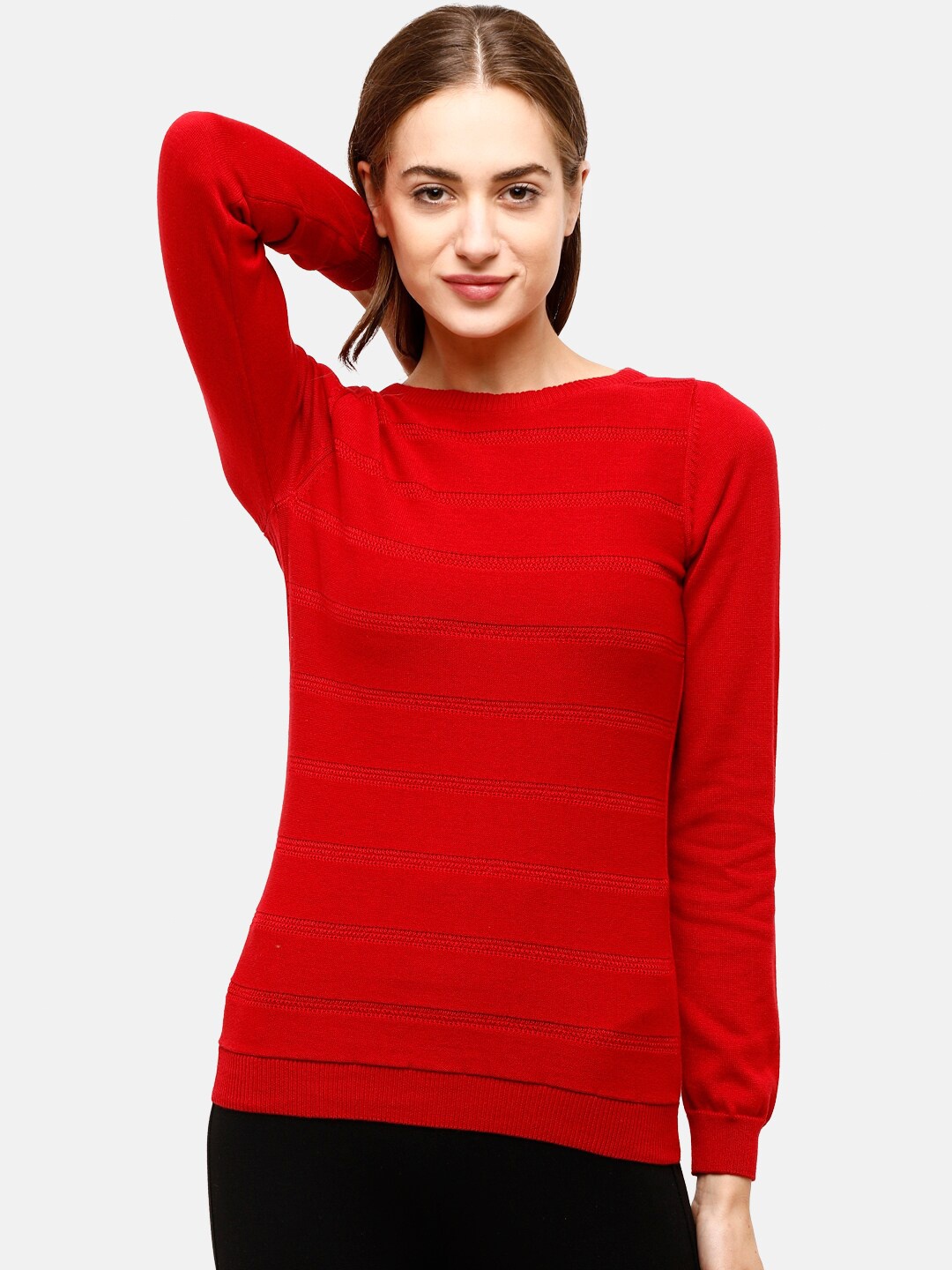 

98 Degree North Women Red Pullover