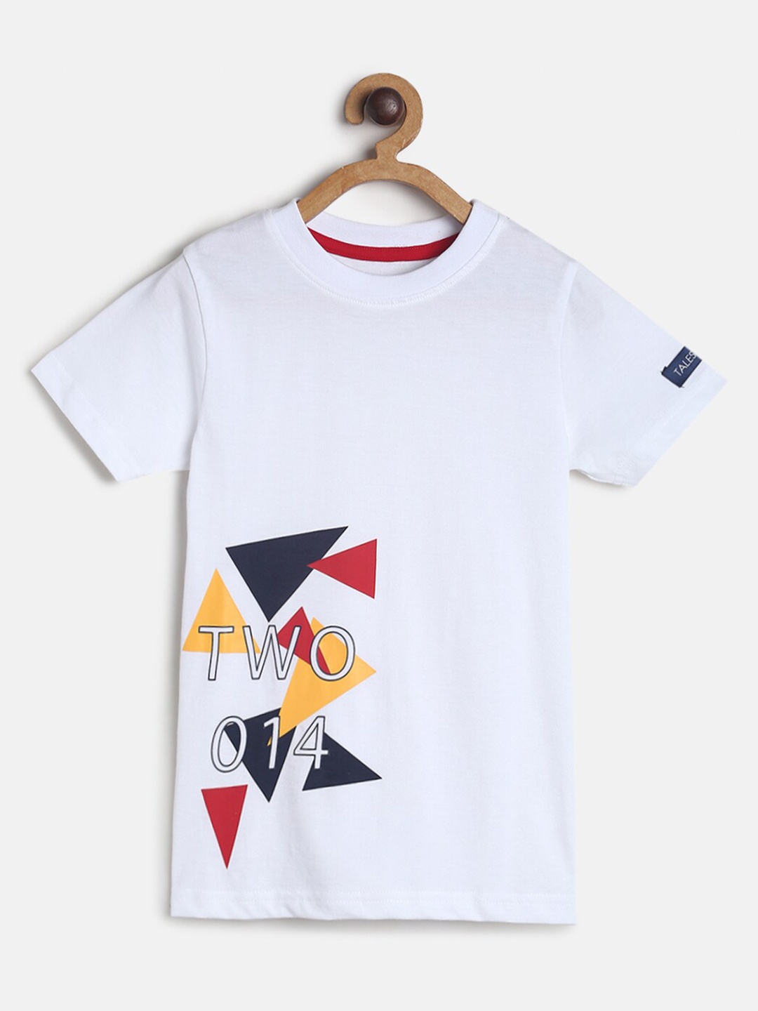 

TALES & STORIES Boys White Printed Applique T-shirt