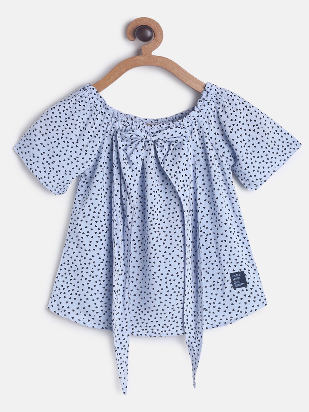 

TALES & STORIES Girls Blue Printed Regular Top