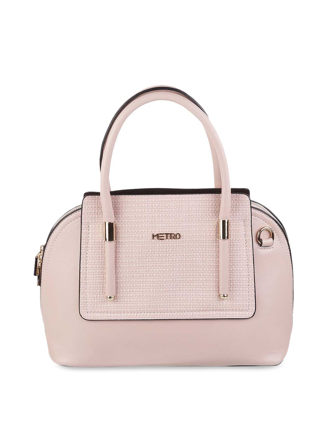 

Metro Women Pink Textured Structured Handheld Bag