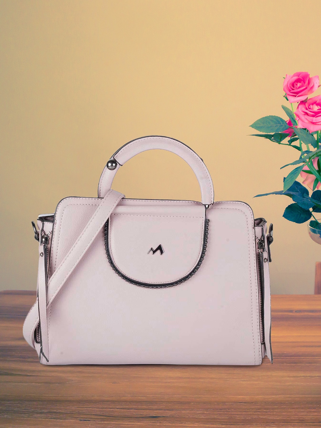

Metro Women Pink PU Structured Handheld Bag with Tasselled