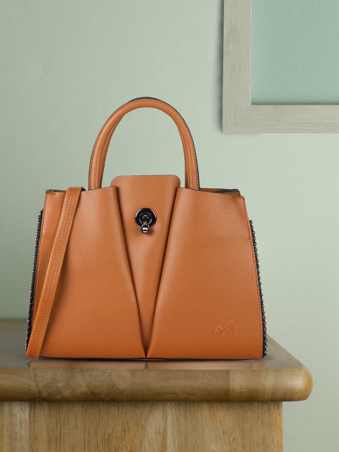 

Metro Women Tan PU Shopper Handheld Bag