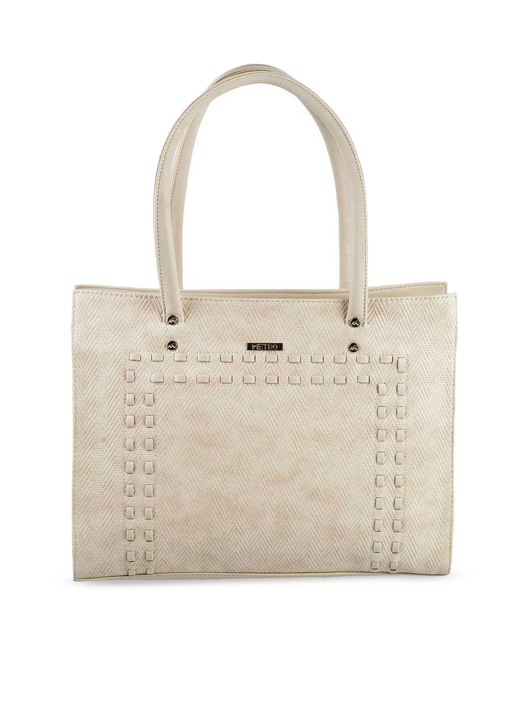 

Metro Women Beige Textured Structured Shoulder Bag
