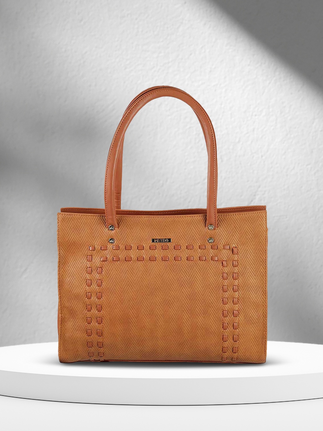 

Metro Tan Textured PU Structured Handheld Bag