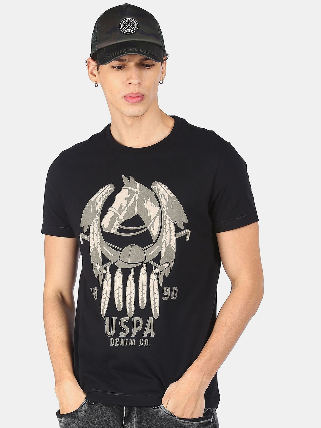 

U.S. Polo Assn. Denim Co. Men Black Printed T-shirt