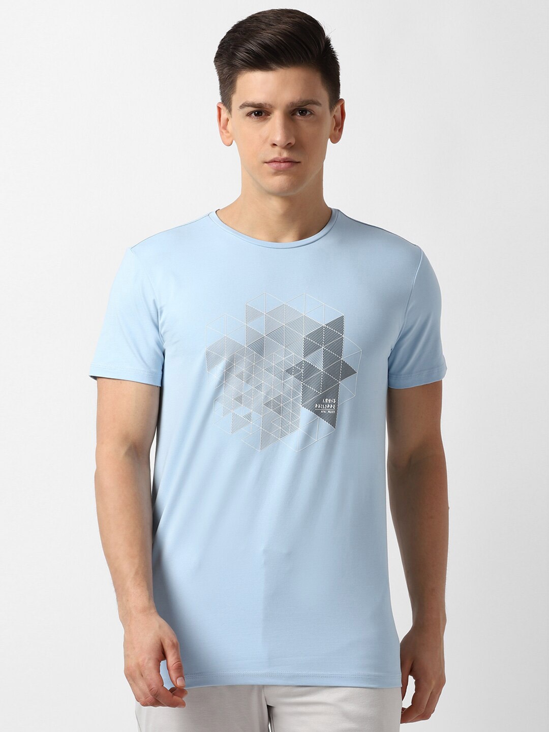 

Louis Philippe Sport Men Blue Printed T-shirt
