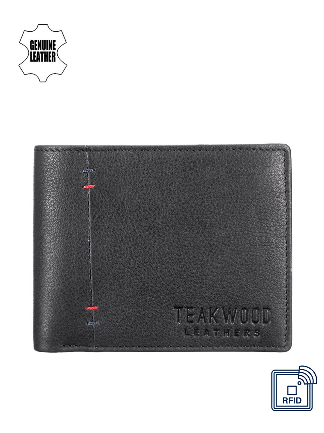 

Teakwood Leather Men Black Leather Wallet