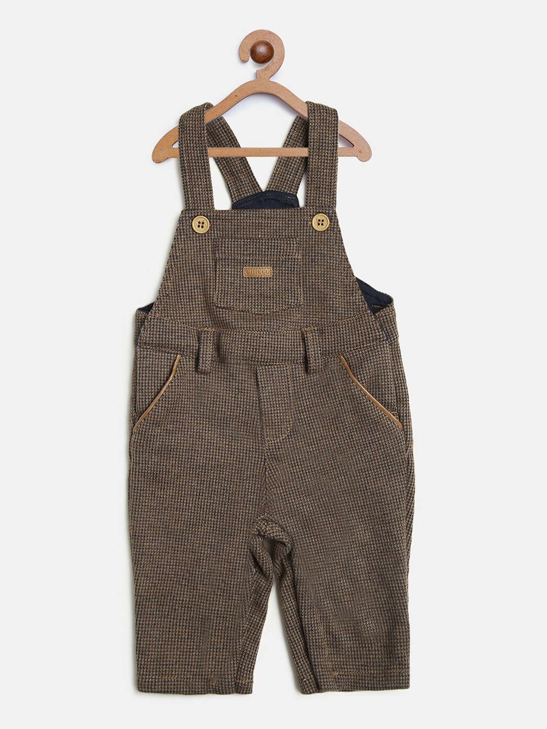 

Chicco Boys Brown & Navy Blue Self Design Dungaree