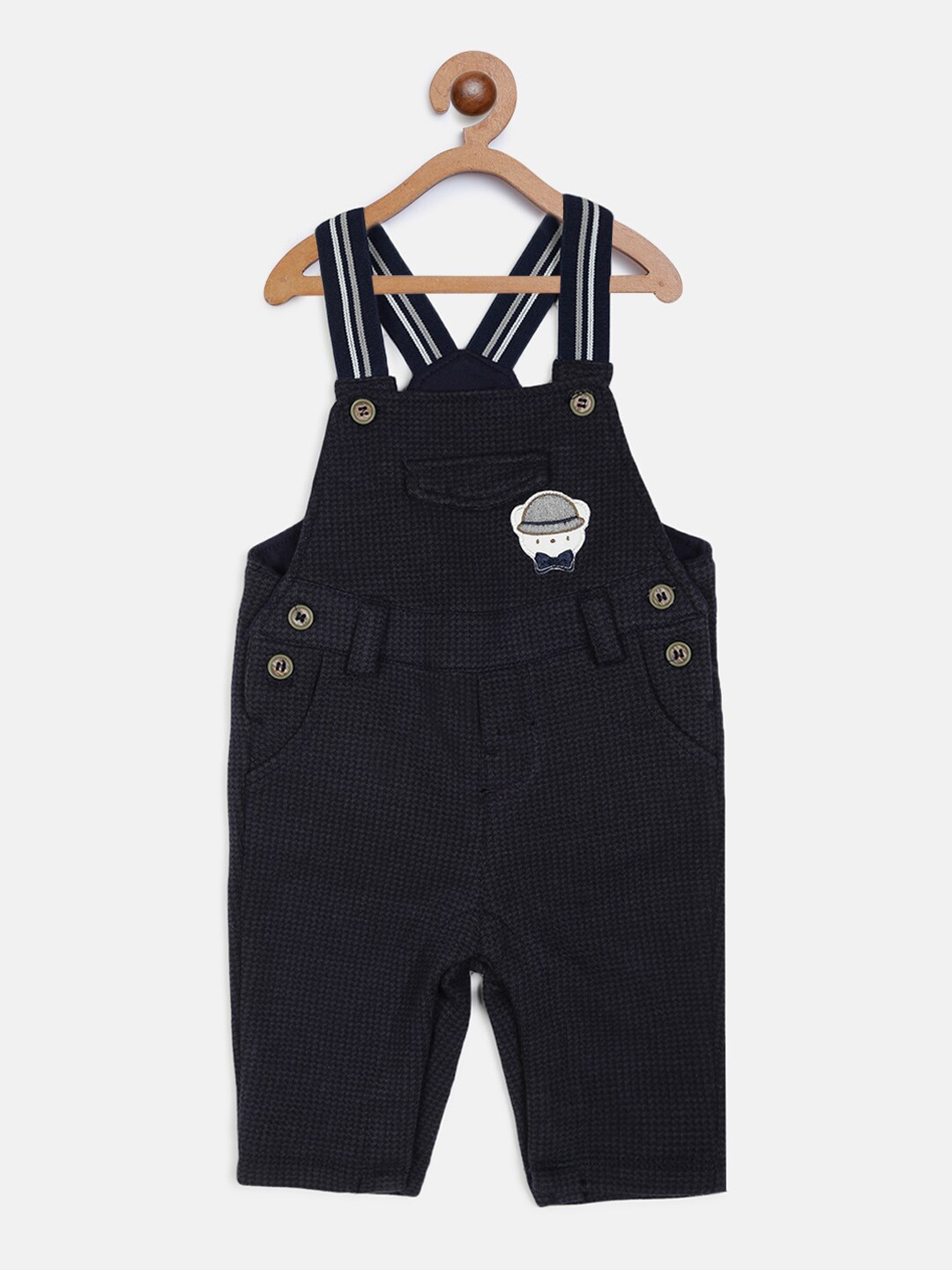 

Chicco Boys Navy Blue Self-Design Dungarees
