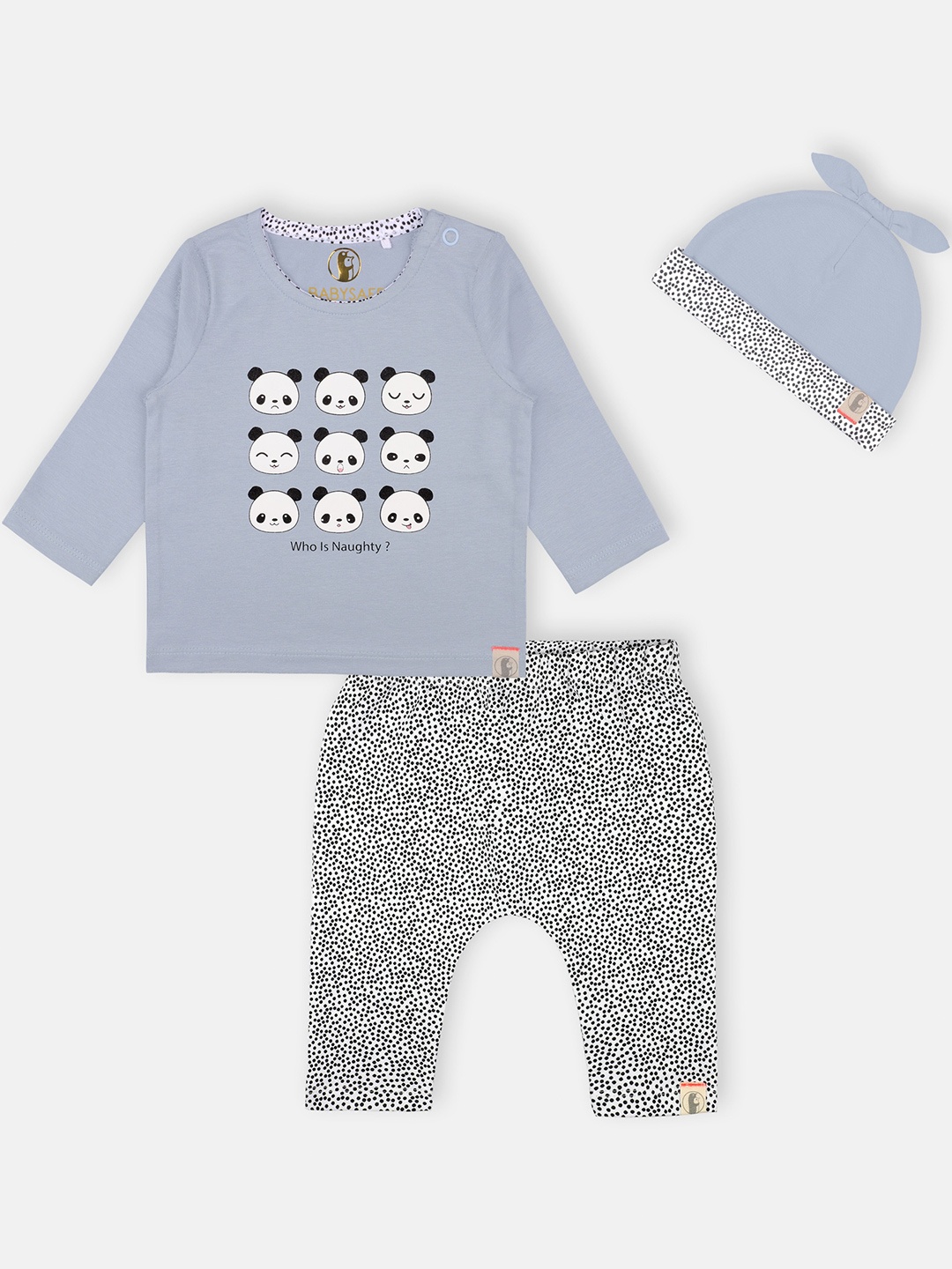 

Babysafe Boys Blue Printed Clothing Set with Cap