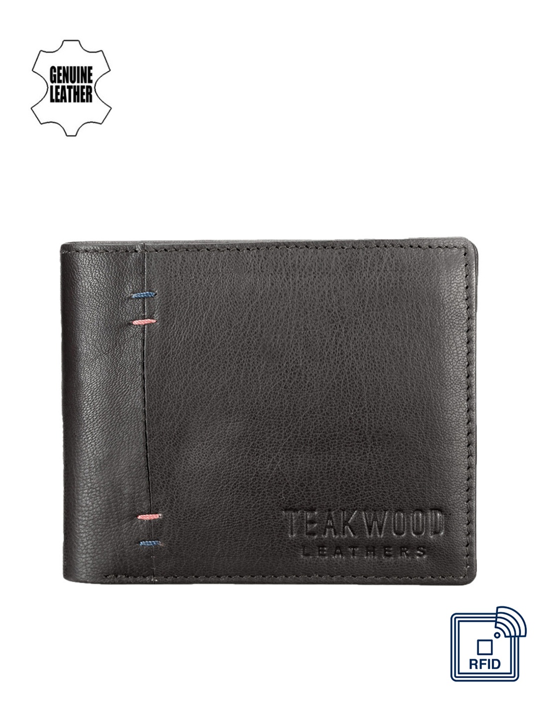 

Teakwood Leather Men Black Leather Wallet